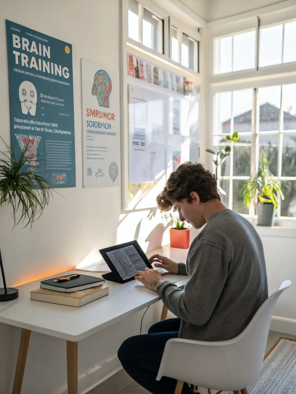 A person receiving instant feedback from an AI coach on a tablet, highlighting the benefit of continuous support and guidance.